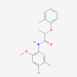 molecular formula C18H20ClNO3 B4207826 N-(4-chloro-2-methoxy-5-methylphenyl)-2-(2-methylphenoxy)propanamide 