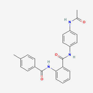 molecular formula C23H21N3O3 B4207834 N~1~-[4-(Acetylamino)phenyl]-2-[(4-methylbenzoyl)amino]benzamide 