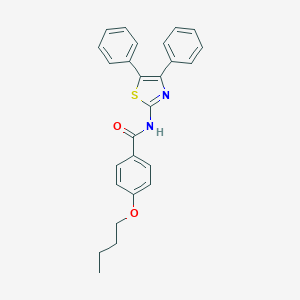 molecular formula C26H24N2O2S B420784 4-丁氧基-N-(4,5-二苯基-1,3-噻唑-2-基)苯甲酰胺 CAS No. 317338-26-4