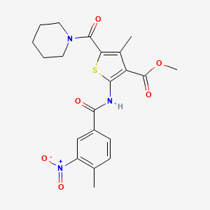 molecular formula C21H23N3O6S B4207844 methyl 4-methyl-2-[(4-methyl-3-nitrobenzoyl)amino]-5-(1-piperidinylcarbonyl)-3-thiophenecarboxylate 