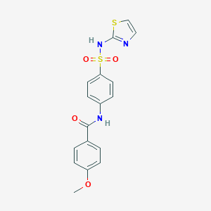 molecular formula C17H15N3O4S2 B420785 4-methoxy-N-{4-[(1,3-thiazol-2-ylamino)sulfonyl]phenyl}benzamide CAS No. 306278-15-9