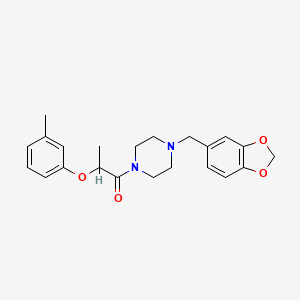 1-[4-(1,3-Benzodioxol-5-ylmethyl)piperazin-1-yl]-2-(3-methylphenoxy)propan-1-one