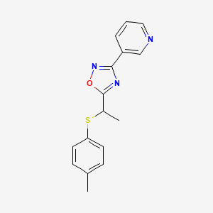 molecular formula C16H15N3OS B4207856 3-(5-{1-[(4-methylphenyl)thio]ethyl}-1,2,4-oxadiazol-3-yl)pyridine 