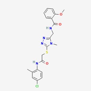 molecular formula C21H22ClN5O3S B4207865 N-{[5-({2-[(4-chloro-2-methylphenyl)amino]-2-oxoethyl}sulfanyl)-4-methyl-4H-1,2,4-triazol-3-yl]methyl}-2-methoxybenzamide 