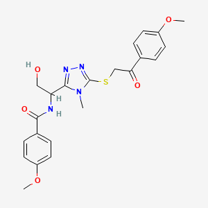 N-[2-hydroxy-1-(5-{[2-(4-methoxyphenyl)-2-oxoethyl]sulfanyl}-4-methyl-4H-1,2,4-triazol-3-yl)ethyl]-4-methoxybenzamide