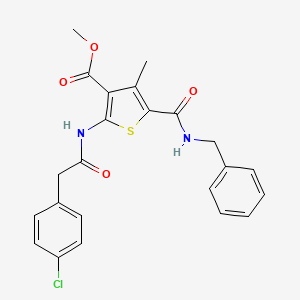 molecular formula C23H21ClN2O4S B4207875 methyl 5-[(benzylamino)carbonyl]-2-{[(4-chlorophenyl)acetyl]amino}-4-methyl-3-thiophenecarboxylate 