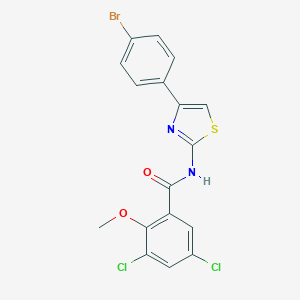 molecular formula C17H11BrCl2N2O2S B420788 N-[4-(4-bromophenyl)-1,3-thiazol-2-yl]-3,5-dichloro-2-methoxybenzamide 
