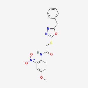 2-[(5-benzyl-1,3,4-oxadiazol-2-yl)thio]-N-(4-methoxy-2-nitrophenyl)acetamide