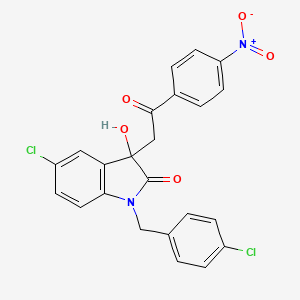 molecular formula C23H16Cl2N2O5 B4207897 5-chloro-1-(4-chlorobenzyl)-3-hydroxy-3-[2-(4-nitrophenyl)-2-oxoethyl]-1,3-dihydro-2H-indol-2-one 