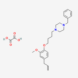 molecular formula C27H36N2O6 B4207909 1-Benzyl-4-[4-(2-methoxy-4-prop-2-enylphenoxy)butyl]piperazine;oxalic acid 