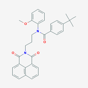 molecular formula C33H32N2O4 B420791 4-tert-butyl-N-[3-(1,3-dioxo-1H-benzo[de]isoquinolin-2(3H)-yl)propyl]-N-(2-methoxyphenyl)benzamide 