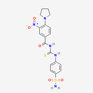 N-({[4-(aminosulfonyl)phenyl]amino}carbonothioyl)-3-nitro-4-(1-pyrrolidinyl)benzamide