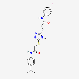 N-(4-fluorophenyl)-3-{4-methyl-5-[(2-oxo-2-{[4-(propan-2-yl)phenyl]amino}ethyl)sulfanyl]-4H-1,2,4-triazol-3-yl}propanamide