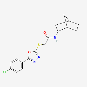 molecular formula C17H18ClN3O2S B4207943 N-bicyclo[2.2.1]hept-2-yl-2-{[5-(4-chlorophenyl)-1,3,4-oxadiazol-2-yl]thio}acetamide 