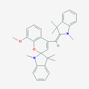 molecular formula C32H34N2O2 B420796 8-methoxy-1',3',3'-trimethyl-4-[(E)-(1,3,3-trimethylindol-2-ylidene)methyl]spiro[chromene-2,2'-indole] 