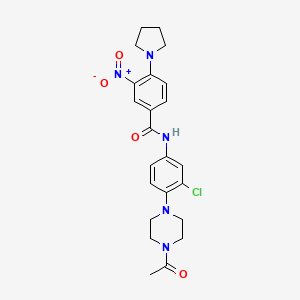 N-[4-(4-acetyl-1-piperazinyl)-3-chlorophenyl]-3-nitro-4-(1-pyrrolidinyl)benzamide