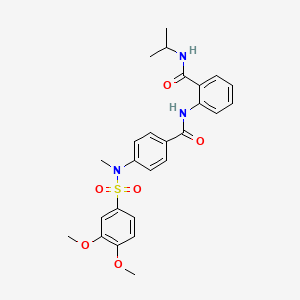 molecular formula C26H29N3O6S B4207987 2-({4-[[(3,4-dimethoxyphenyl)sulfonyl](methyl)amino]benzoyl}amino)-N-isopropylbenzamide 