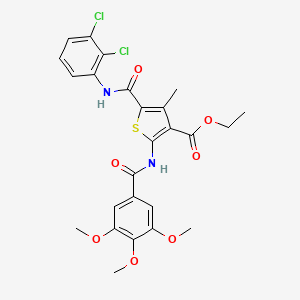 molecular formula C25H24Cl2N2O7S B4207994 ethyl 5-{[(2,3-dichlorophenyl)amino]carbonyl}-4-methyl-2-[(3,4,5-trimethoxybenzoyl)amino]-3-thiophenecarboxylate 