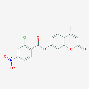 molecular formula C17H10ClNO6 B420800 4-methyl-2-oxo-2H-chromen-7-yl 2-chloro-4-nitrobenzoate 