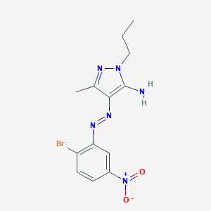 molecular formula C13H15BrN6O2 B420801 1H-Pyrazol-5-amine, 4-[(2-bromo-5-nitrophenyl)azo]-3-methyl-1-propyl- CAS No. 89969-59-5