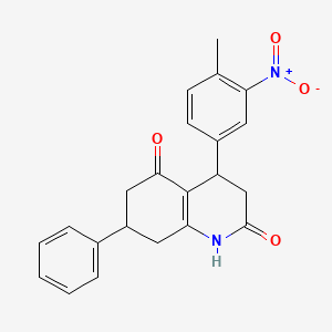 molecular formula C22H20N2O4 B4208021 4-(4-methyl-3-nitrophenyl)-7-phenyl-4,6,7,8-tetrahydroquinoline-2,5(1H,3H)-dione 