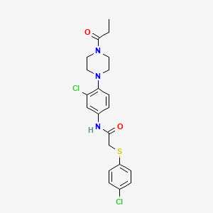 2-[(4-chlorophenyl)thio]-N-[3-chloro-4-(4-propionyl-1-piperazinyl)phenyl]acetamide