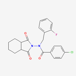 4-chloro-N-(1,3-dioxooctahydro-2H-isoindol-2-yl)-N-(2-fluorobenzyl)benzamide