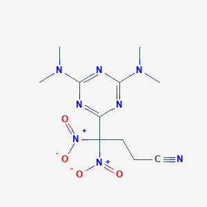 molecular formula C11H16N8O4 B420811 4-[4,6-Bis(dimethylamino)-1,3,5-triazin-2-yl]-4,4-dinitrobutanenitrile 