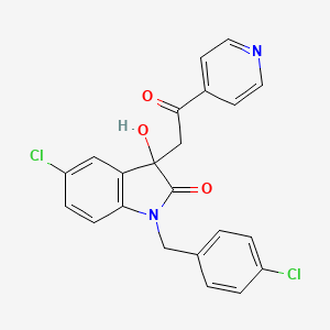 5-chloro-1-(4-chlorobenzyl)-3-hydroxy-3-[2-oxo-2-(4-pyridinyl)ethyl]-1,3-dihydro-2H-indol-2-one