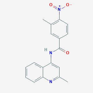 molecular formula C18H15N3O3 B420813 3-methyl-N-(2-methylquinolin-4-yl)-4-nitrobenzamide CAS No. 312741-90-5