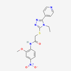 2-{[4-ethyl-5-(4-pyridinyl)-4H-1,2,4-triazol-3-yl]thio}-N-(2-methoxy-4-nitrophenyl)acetamide