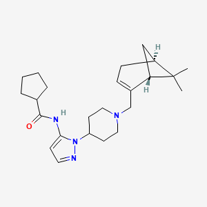 N-[2-[1-[[(1R,5S)-6,6-dimethyl-2-bicyclo[3.1.1]hept-2-enyl]methyl]piperidin-4-yl]pyrazol-3-yl]cyclopentanecarboxamide