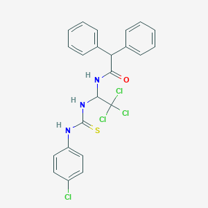 molecular formula C23H19Cl4N3OS B420814 2,2-diphenyl-N-(2,2,2-trichloro-1-{[(4-chloroanilino)carbothioyl]amino}ethyl)acetamide 