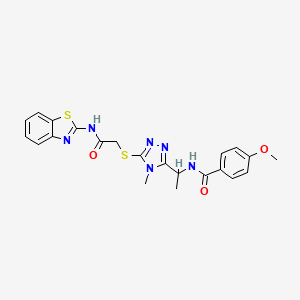 N-[1-(5-{[2-(1,3-benzothiazol-2-ylamino)-2-oxoethyl]thio}-4-methyl-4H-1,2,4-triazol-3-yl)ethyl]-4-methoxybenzamide