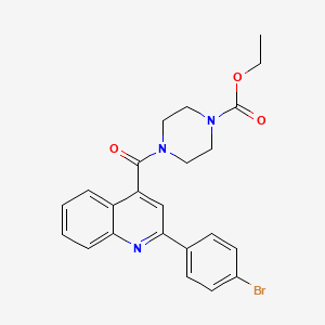 Ethyl 4-{[2-(4-bromophenyl)-4-quinolyl]carbonyl}tetrahydro-1(2H)-pyrazinecarboxylate