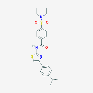 molecular formula C23H27N3O3S2 B420825 4-(N,N-diethylsulfamoyl)-N-(4-(4-isopropylphenyl)thiazol-2-yl)benzamide CAS No. 325978-65-2