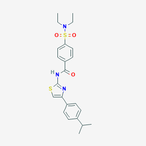 molecular formula C23H27N3O3S2 B420825 4-(N,N-二乙基磺酰胺基)-N-(4-(4-异丙苯基)噻唑-2-基)苯甲酰胺 CAS No. 325978-65-2