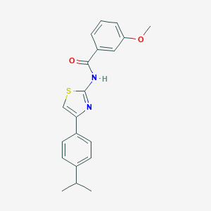 molecular formula C20H20N2O2S B420827 N-[4-(4-isopropylphenyl)-1,3-thiazol-2-yl]-3-methoxybenzamide 
