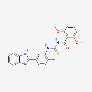 N-{[5-(1H-benzimidazol-2-yl)-2-methylphenyl]carbamothioyl}-2,6-dimethoxybenzamide