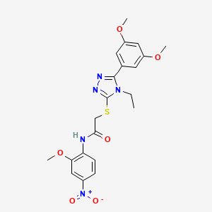 2-{[5-(3,5-dimethoxyphenyl)-4-ethyl-4H-1,2,4-triazol-3-yl]thio}-N-(2-methoxy-4-nitrophenyl)acetamide