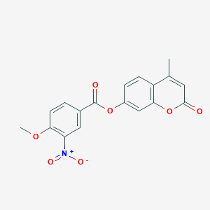 molecular formula C18H13NO7 B420836 4-methyl-2-oxo-2H-chromen-7-yl 4-methoxy-3-nitrobenzoate CAS No. 312941-96-1