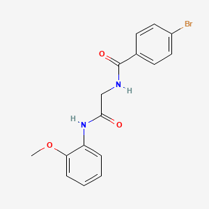 molecular formula C16H15BrN2O3 B4208380 4-Bromo-N~1~-[2-(2-methoxyanilino)-2-oxoethyl]benzamide 