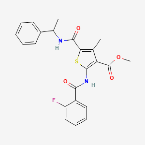 Methyl 2-{[(2-fluorophenyl)carbonyl]amino}-4-methyl-5-[(1-phenylethyl)carbamoyl]thiophene-3-carboxylate