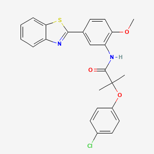 molecular formula C24H21ClN2O3S B4208416 N-[5-(1,3-benzothiazol-2-yl)-2-methoxyphenyl]-2-(4-chlorophenoxy)-2-methylpropanamide 