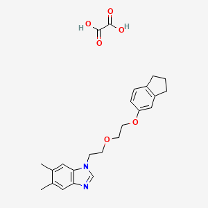 molecular formula C24H28N2O6 B4208421 1-[2-[2-(2,3-dihydro-1H-inden-5-yloxy)ethoxy]ethyl]-5,6-dimethylbenzimidazole;oxalic acid 