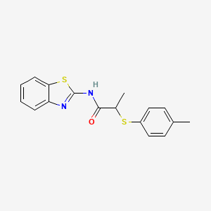 N-(1,3-benzothiazol-2-yl)-2-(4-methylphenyl)sulfanylpropanamide