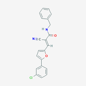 molecular formula C21H15ClN2O2 B420843 (E)-N-benzyl-3-(5-(3-chlorophenyl)furan-2-yl)-2-cyanoacrylamide CAS No. 306312-91-4