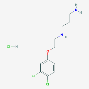 molecular formula C11H17Cl3N2O B4208438 N'-[2-(3,4-dichlorophenoxy)ethyl]propane-1,3-diamine;hydrochloride 