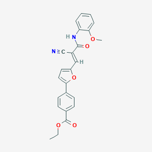 molecular formula C24H20N2O5 B420845 Ethyl 4-{5-[2-cyano-3-(2-methoxyanilino)-3-oxo-1-propenyl]-2-furyl}benzoate CAS No. 313520-74-0