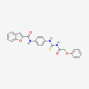 N-[4-({[(phenoxyacetyl)amino]carbonothioyl}amino)phenyl]-1-benzofuran-2-carboxamide